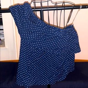 American eagle one shoulder ruffle top